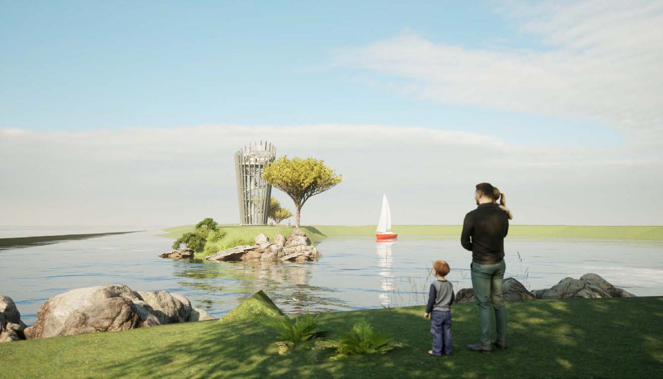 Vue projet - construction d'un belvédère au Teich